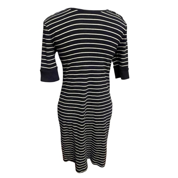 Ralph Lauren Striped Navy and White Midi Dress - Picture 3 of 8